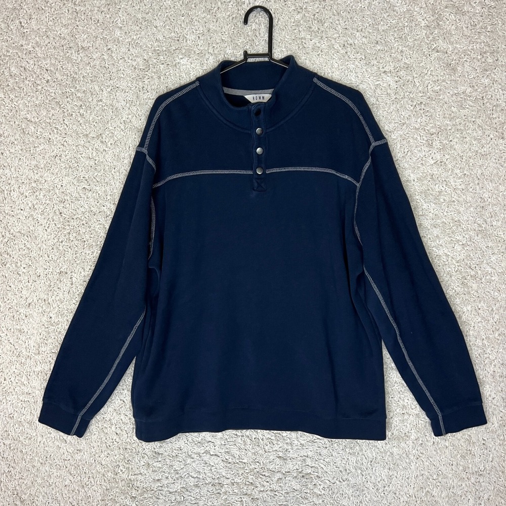 ROWM 1/4 Snap Sweater Shirt Mens XL Blue Golf Casual Wear Business Office Basic